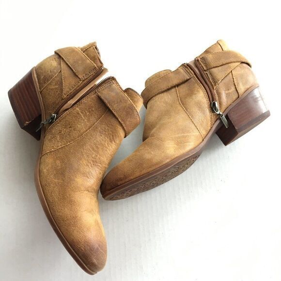 Clarks Spye Belle distressed artisan Ankle Boots Booties Womens Size 10M‎ Camel - Picture 5 of 8